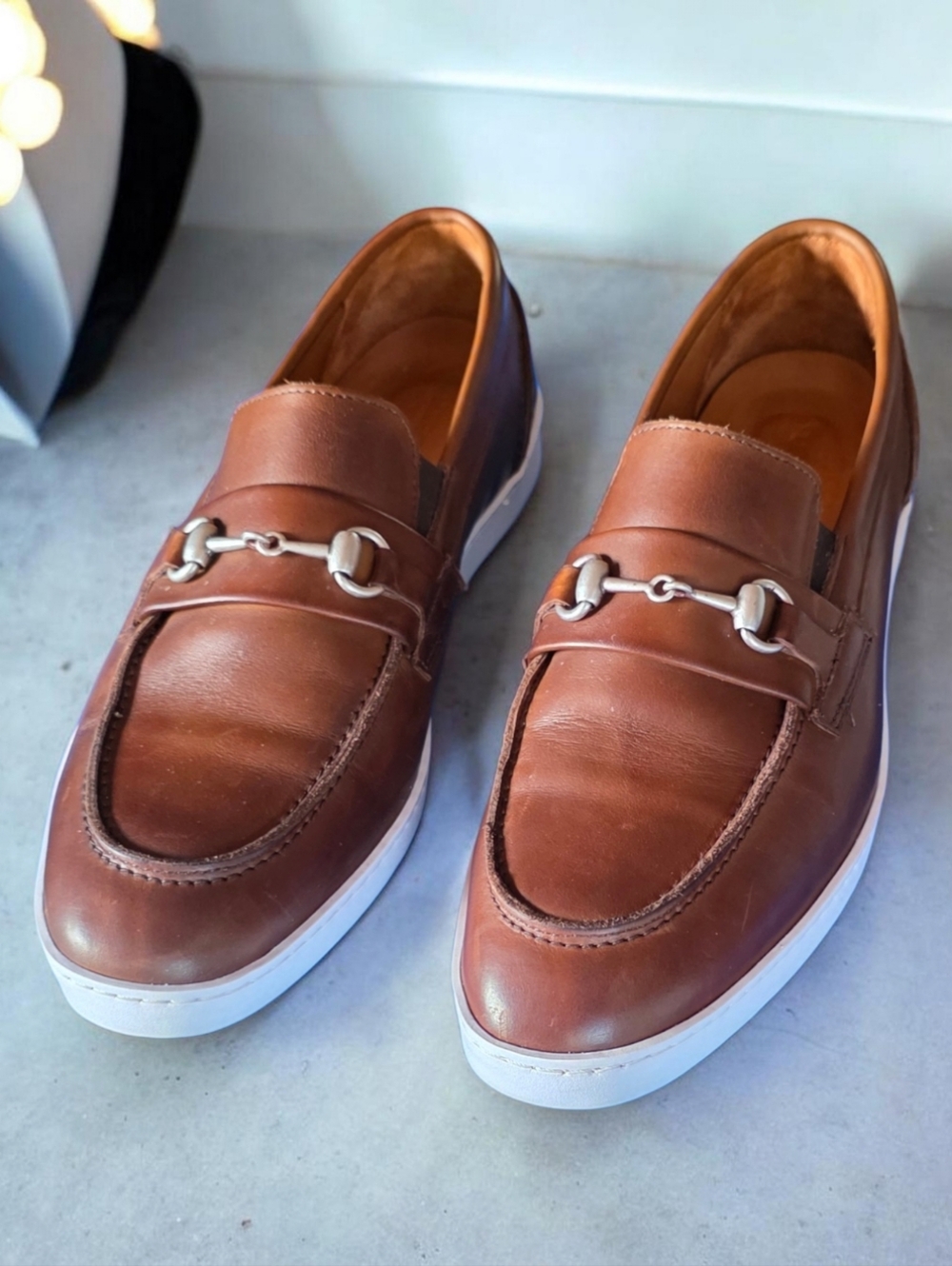 EUC ALLEN EDMONDS ( 8.5 D) RANDOLPH Slip on Dress Sneaker Fine Grain Leather Men